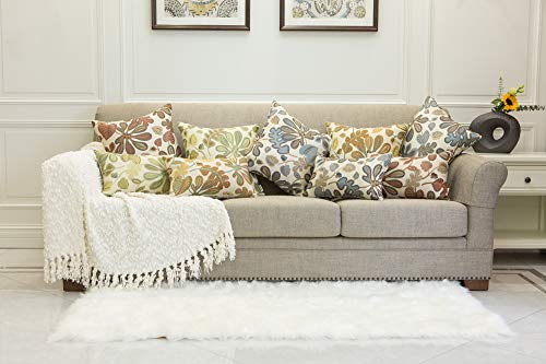 Set of 2 Jacquard Tropical Leaf Pattern Oblong Throw Pillow Covers Accent Pillowcase 12X20 Inches (2 Count)