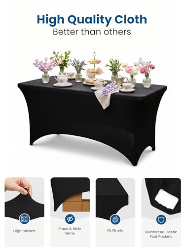 Spandex Table Cloth 4 Pack [4FT (4 Count)