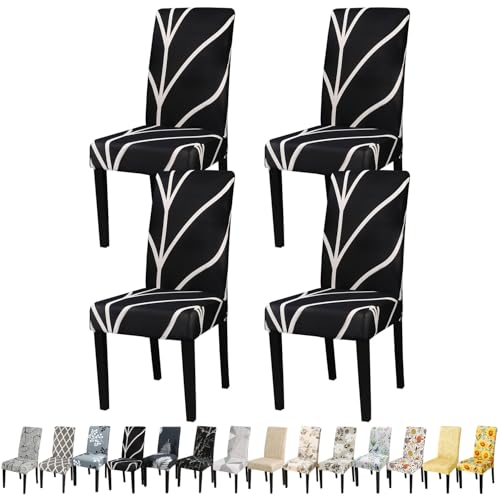 Black Chair Covers for Dining Room Set of 4
