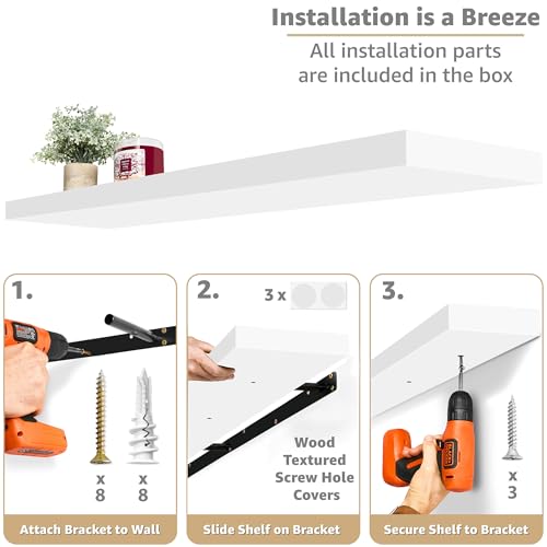 Floating Shelves for Wall Storage (3 Count)