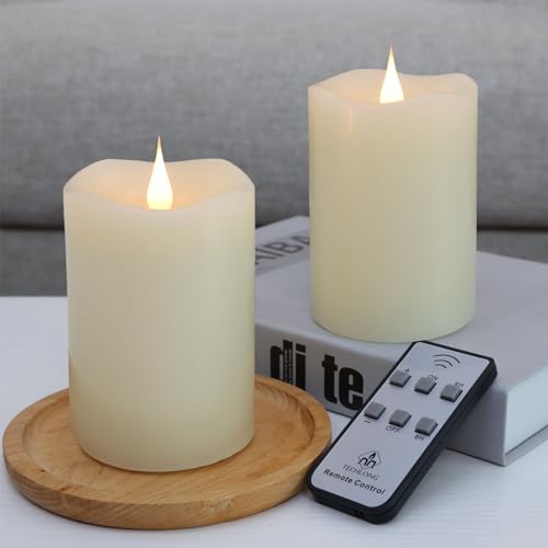 Flameless Candles Battery Operated with Remote Timer (2 Count)