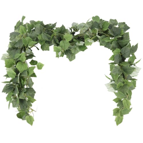 3Pcs Fake Vines Artificial Grape Leaves Ivy Greenery Garland 5.9FT (3 Count)