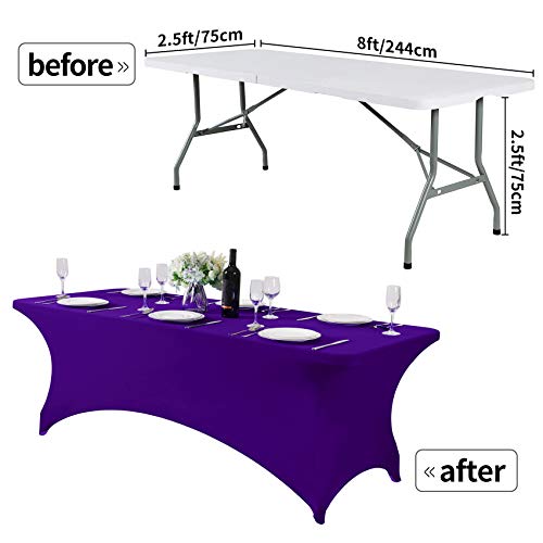 Spandex Table Cover for 8FT or 4ft or 6ft Table Universal Fitted Stretch Tablecloth for Party