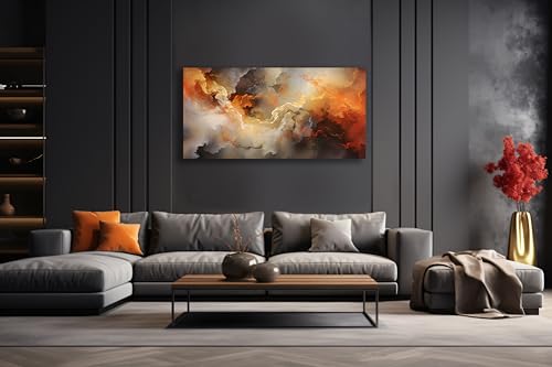 Abstract Wall Art Home Decor Orange Artwork Wall Art Prints Canvas Painting Wall Decor for Living Room Bedroom Office Decoration 29"x58"