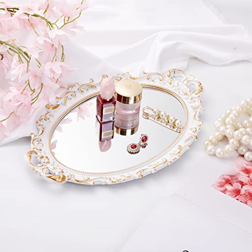 2 Pack Vintage Decorative White Framed Mirror (2 Count)