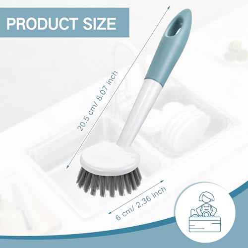 48 Pack Long Handle Dish Scrub Brush Stiff Bristles (48 Count)