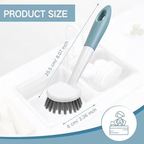 12 Pack Long Handle Dish Scrub Brush Stiff Bristles (12 Count)