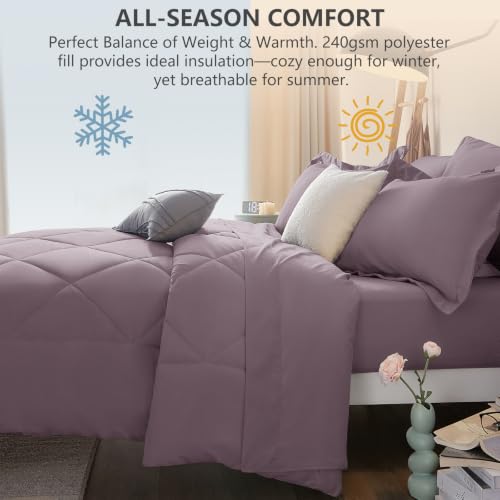 King Size Comforter Set Dusty Purple
