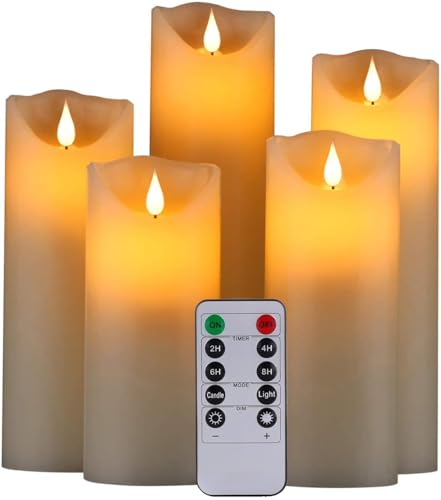 Flameless Battery Operated LED Candles 10key Remote Control 24 (5 Count)