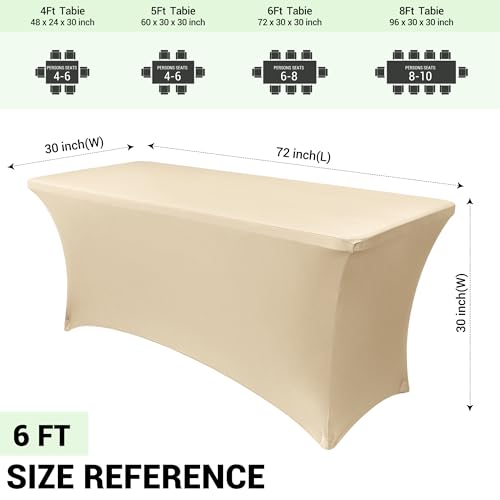 6ft Stretch Spandex Table Cover (4 Count)