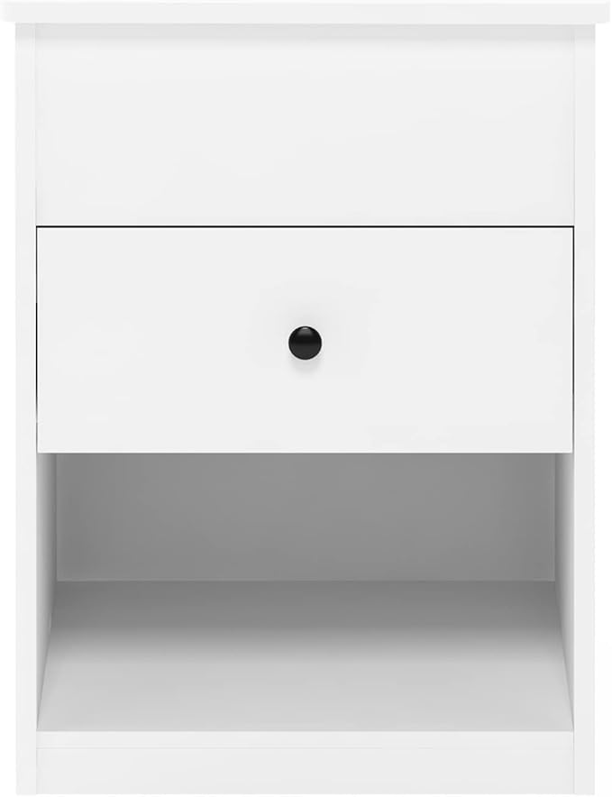 Furinno Jensen Lift Top Nightstand, Solid White