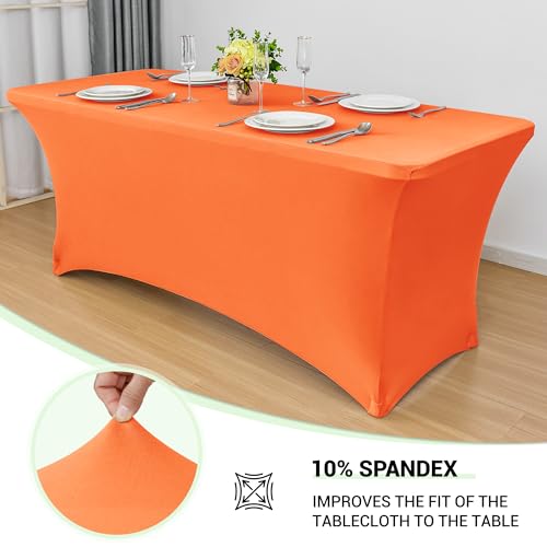 6ft Stretch Spandex Table Cover for Standard Folding Tables (2 Count)