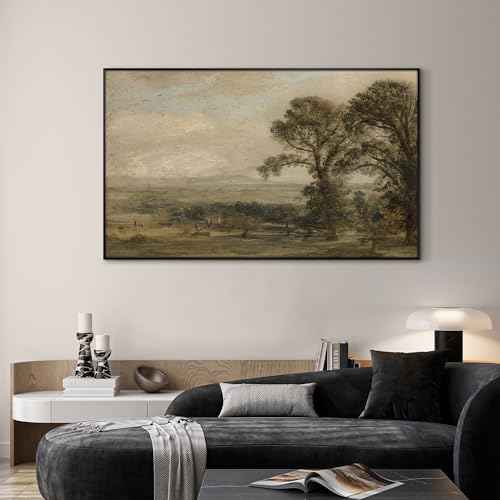 30"x60" Extra Large Framed Wall Art Vintage Landscape with Trees and Distant Horizon for Home Living Room Bedroom Decor