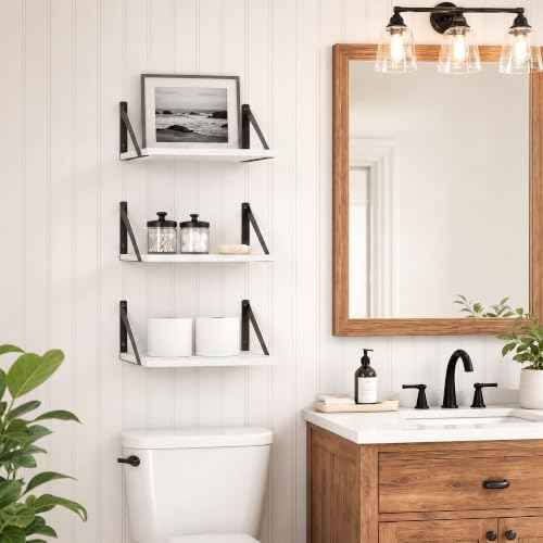 White Floating Shelves Set of 3