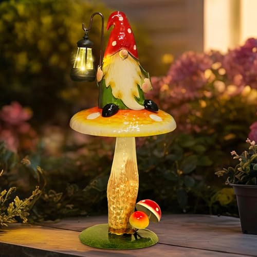 Solar Garden Gnomes Outdoor Statue
