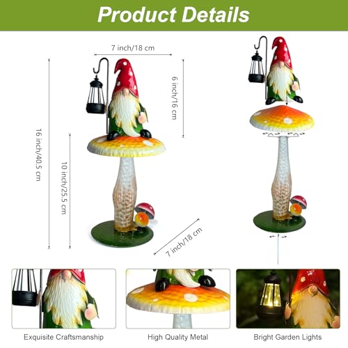 Solar Garden Gnomes Outdoor Statue