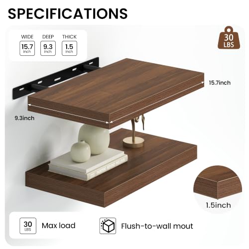 Floating Shelves for Wall 36 Inches Long (2 Count)