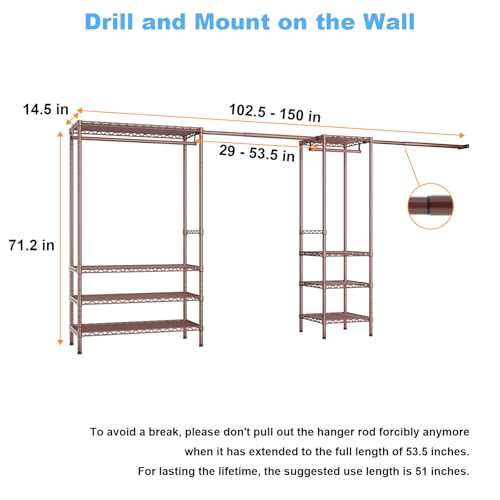 E11 Heavy Duty Closet Garment Rack