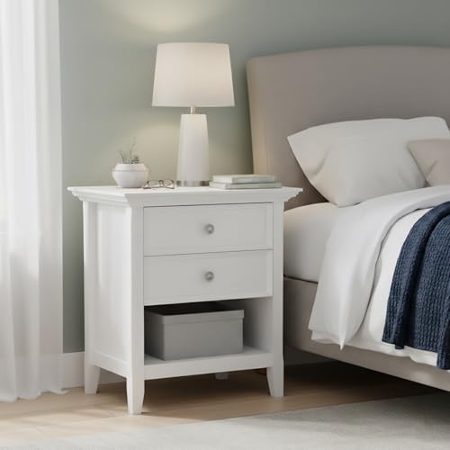 Amherst 24" Wide Solid Wood Bedside Table in White