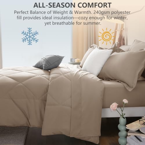 Queen Comforter Set with Sheets Khaki