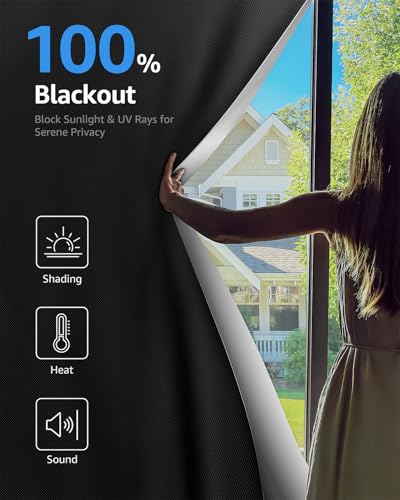 Blackout Curtains Portable 14”x36” No Drill Black Out Window Cover