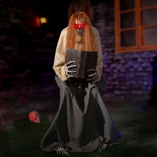 Halloween Animatronics Sitting Skeleton Ghost Decorations