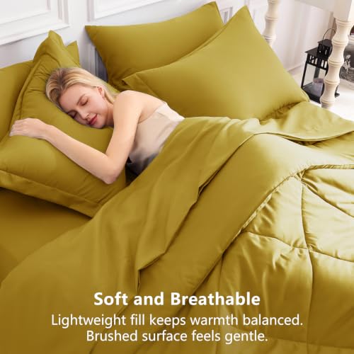 Queen Comforter Set Mustard Yellow
