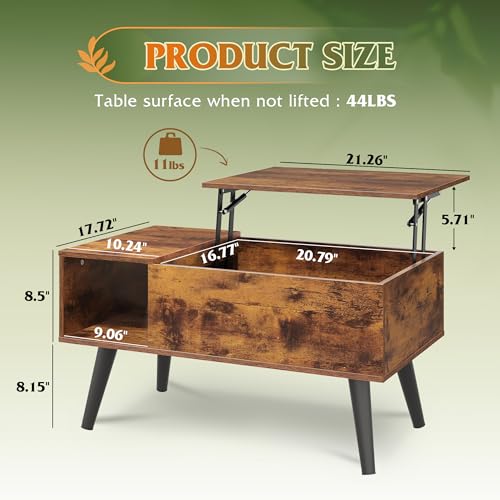Lift Top Coffee Table with Hidden Storage