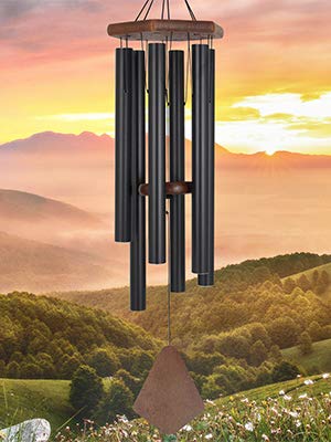 Large Wind Chimes for Outside 36 inch Black Deep Tone Garden Gift Outdoor