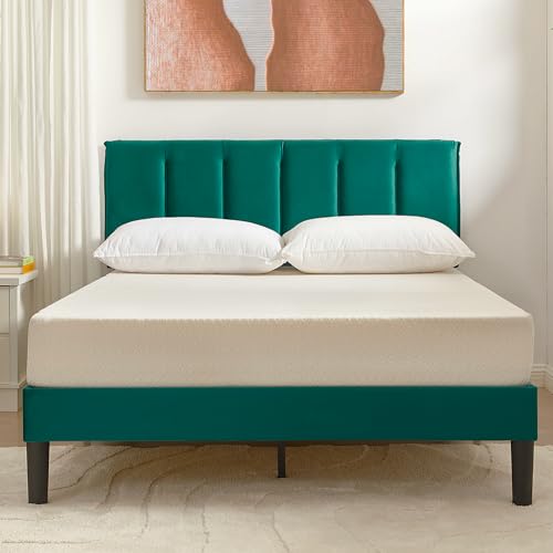 Full Size Bed Frame with Upholstered Headboard