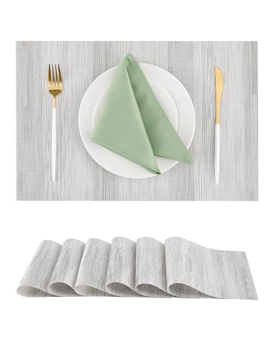Lightsteel Black Placemats Set of 6 (6 Count)