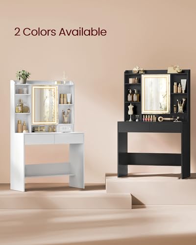 35.4 Inch Vanity Desk with Mirror and Lights