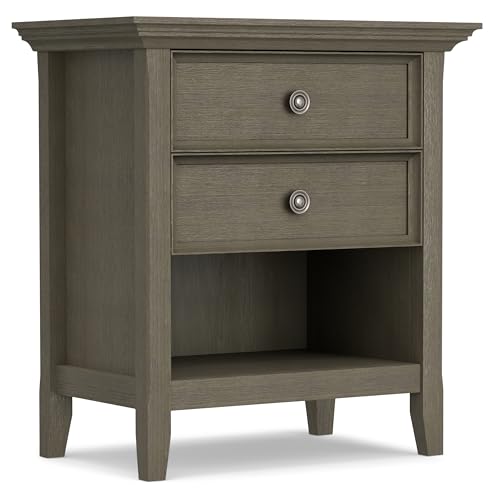 Amherst 24" Wide Solid Wood Bedside Table in Farmhouse Grey