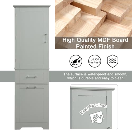 Bathroom Cabinet with Drawers and Doors