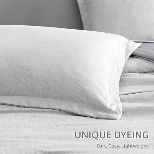 King Comforter Set 7 Pieces Light Grey Cationic Dyeing Bed in a Bag