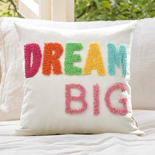 Throw Pillow Covers 18*18 Boho Spring Decorative Tufting Letters