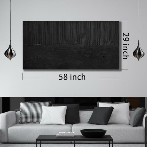 Minimalist Wall Decor for Living Room Large Abstract Wall Art Bedroom Black Painting Wall Art for Dining Room 29 x 58 Inch