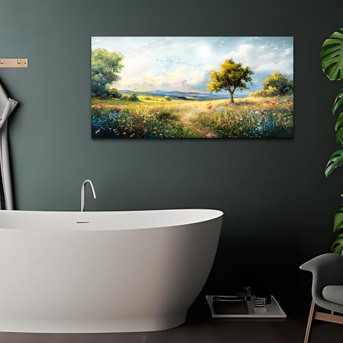 Canvas Wall Art For Bedroom Wall Decor For Living Room Modern Office Decorations Pastoral Wall Paintings Scenery Abstract Watercolour Farmhouse Pictures Canvas Artwork Room Home Decor Mural