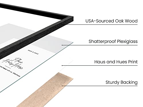 16x24 Black Oak Frame Set of 1