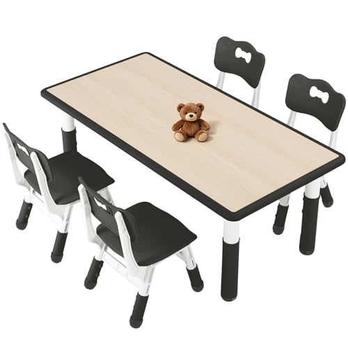 Kids Table and 4 Chairs Set for Ages 3 (5 Count)