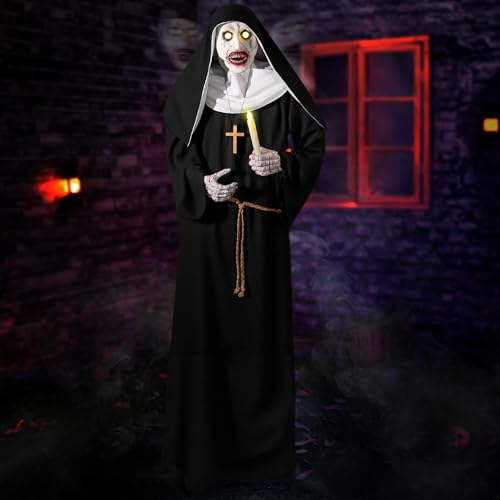 Halloween Animatronics 6ft Nun Animated 72inch Sister Decoration with Motion Sensor Activated