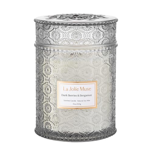 Dark Berries Bergamot Scented Candles for Home (19.4 Ounce)