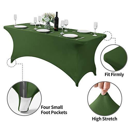 Spandex Table Cover for 6Ft or 4fT or 8ft Table Universal Fitted Stretch Tablecloth for Party