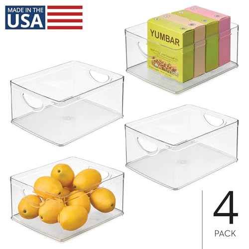 Plastic Stackable Kitchen Cabinet Storage Bin (4 Count)