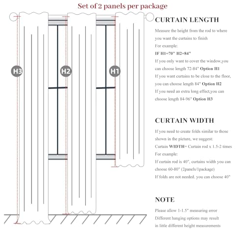 Sage Green Blackout Linen Curtains 90 Inches Long for Living Room Bedroom (2 Count)