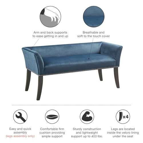 Accent Bench Upholstered with Nailhead Trim