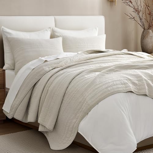 HOME 100% Cotton Modern Lines Quilt Set King Size