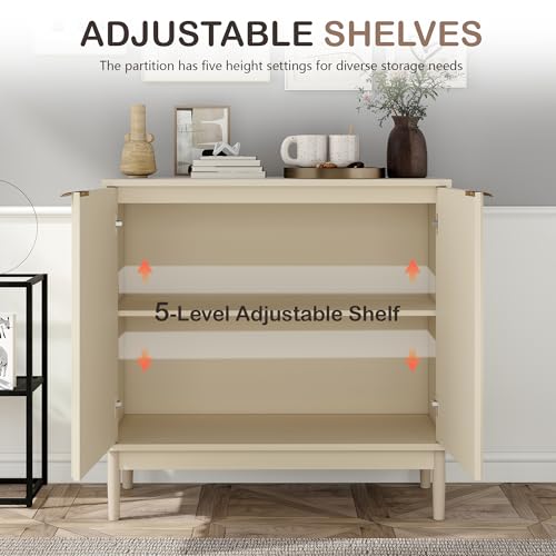 Fluted Buffet Cabinet with Storage