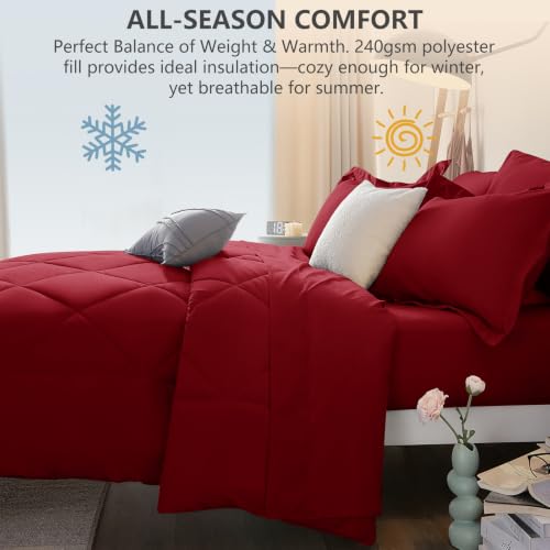 Full Size Comforter Sets Dark Red