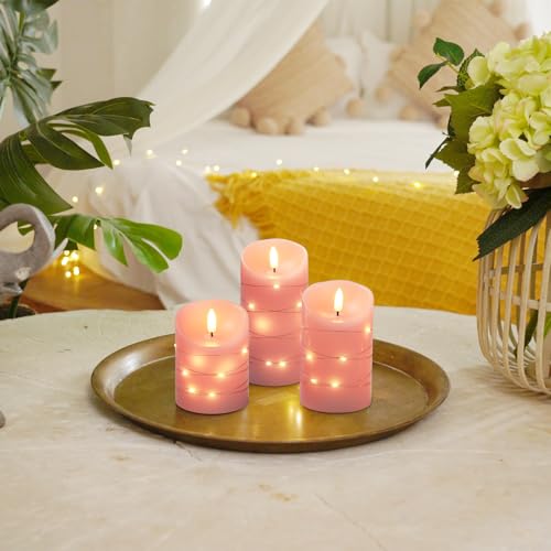 Flameless Candles with String Lights (3 Count)